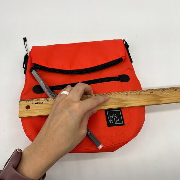 IHKWIP Foldover Saddle Crossbody with RFID Card Holder Blood Orange - Picture 9 of 16